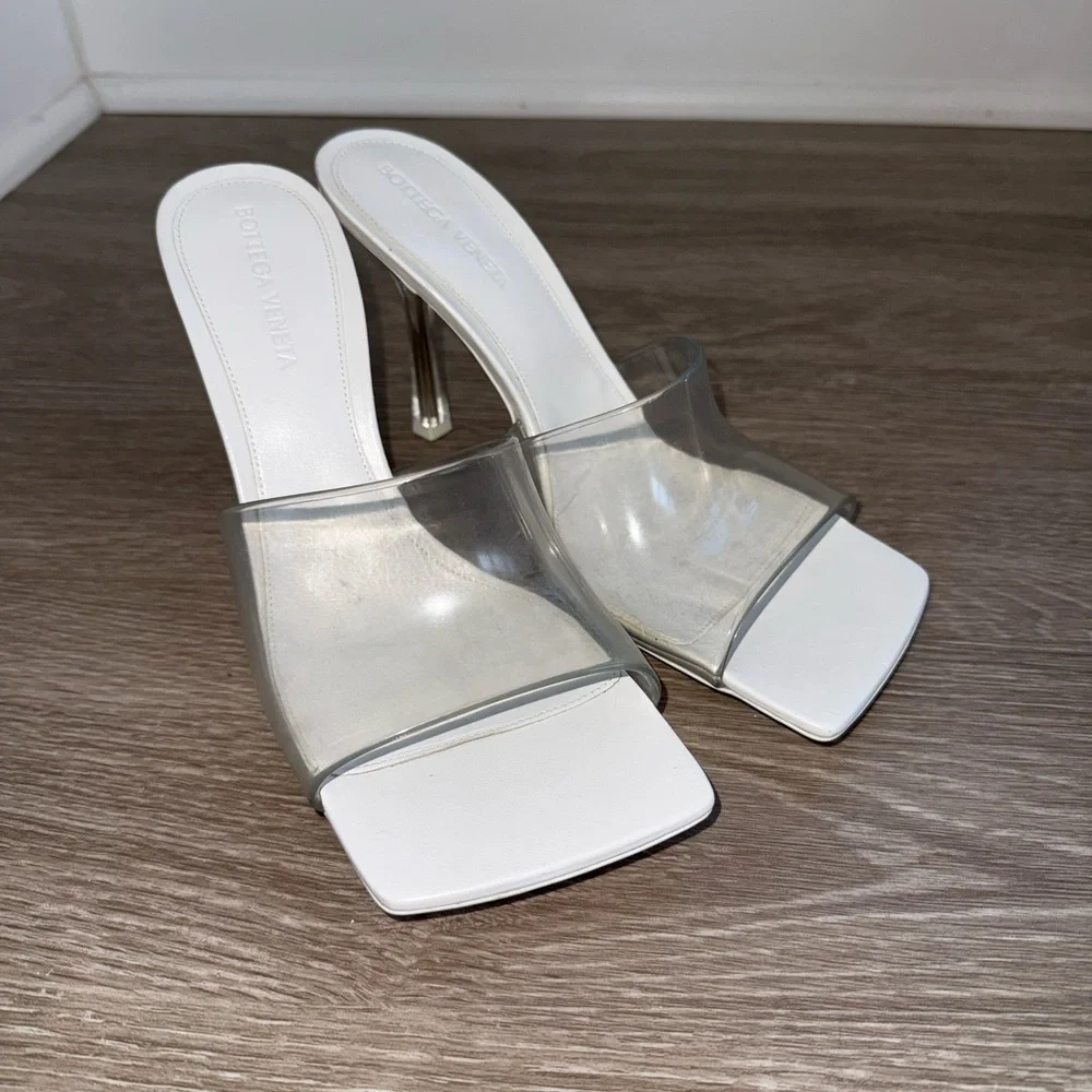 Bottega Veneta Clear and White Heels - Picture 1 of 8